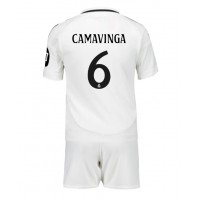 Maglie da calcio Real Madrid Eduardo Camavinga #6 Prima Maglia Bambino 2024-25 Manica Corta (+ Pantaloni corti)